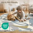 thumbnail image 4 of ODIKA 9'x12' Washable Area Rug Low Pile, Flatwoven, Abstract Stylized Composition Crisp Decorative Shapes Lightweight for Great Room, Indoor Concept, Large Living Room, 4 of 7