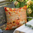thumbnail image 3 of Throw Pillow Covers, Orange Pumpkins Fall 16x16 Pillow Covers for Couch/Sofa/Bed, Thanksgiving Branches Maple Vintage Wood Decorative Square Linen Cushion Pillowcase for Home Decor, 3 of 9