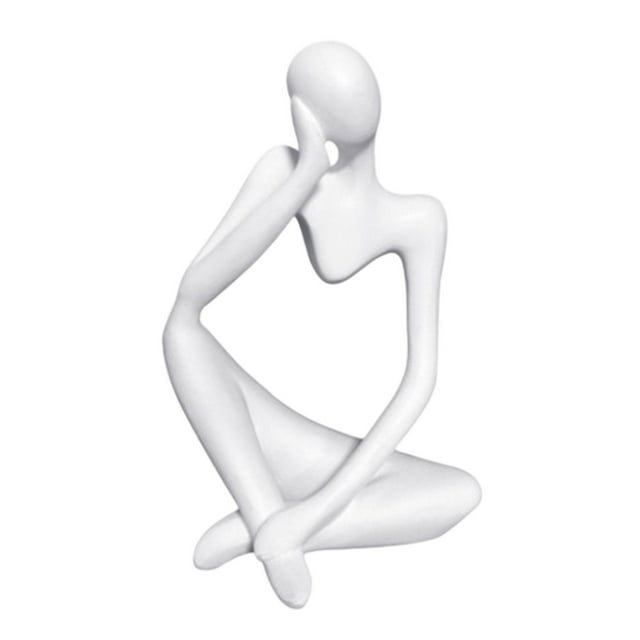 Estatua creativa europea de resina blanca y elegante para decoración de mesa. Usando la mano izquierda