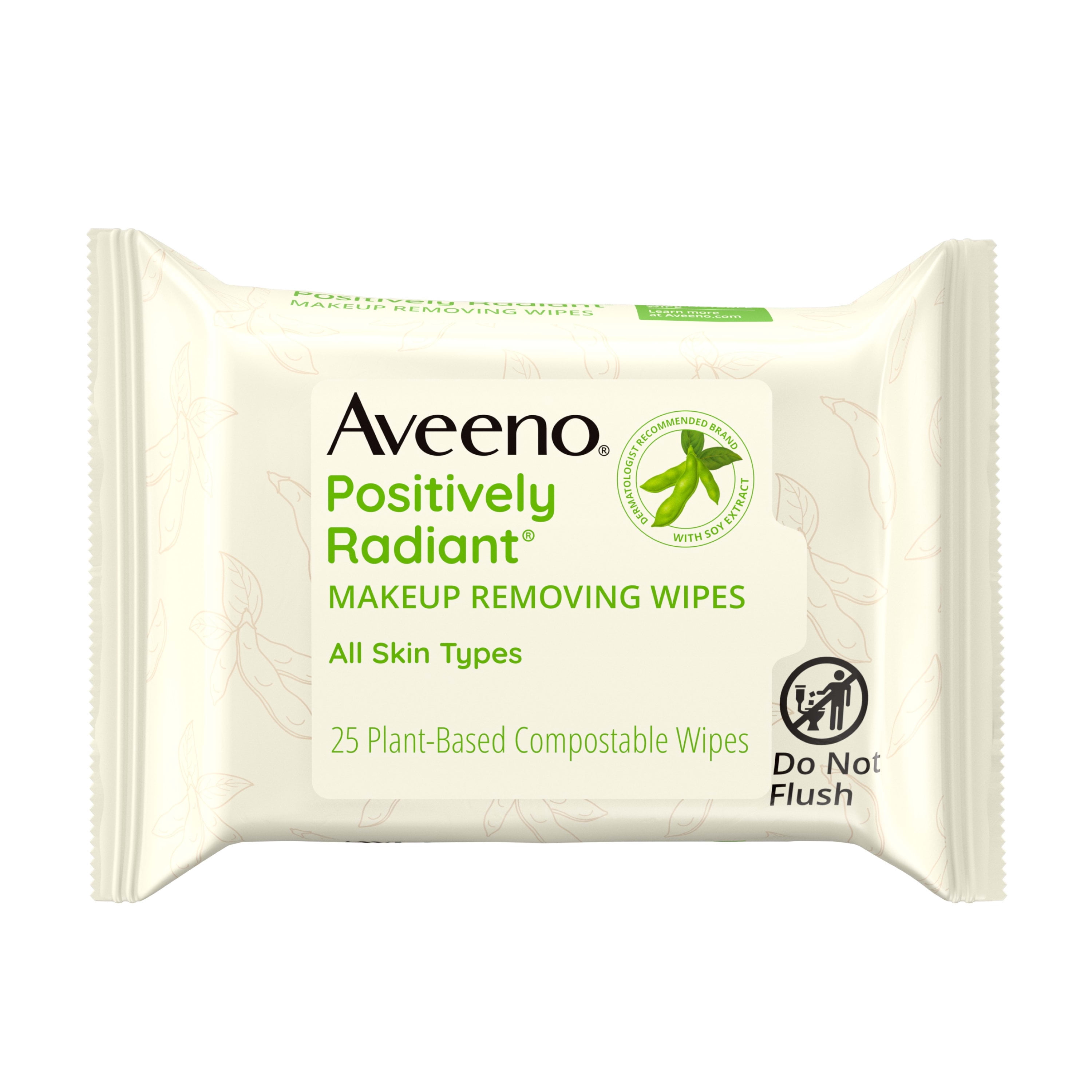 Aveeno Positively Radiant Oil-Free Makeup Removing Facial Wipes, 25 ct
