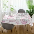 thumbnail image 6 of GZHJMY Pink Sheep Tablecloth, Rectangle Waterproof Washable Polyester Table Cover for Picnic Dinner Holiday Party Decor, 60 x 90 Inch, 6 of 7