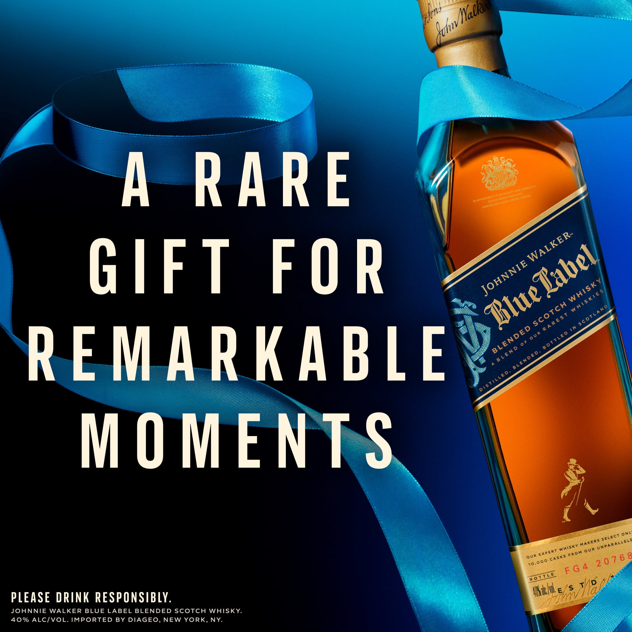 Johnnie Walker Blue Label Blended Scotch Whisky, 750 mL, 40% ABV