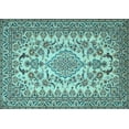 thumbnail image 1 of Ahgly Company Indoor Rectangle Medallion Light Blue Traditional Area Rugs, 4' x 6', 1 of 4