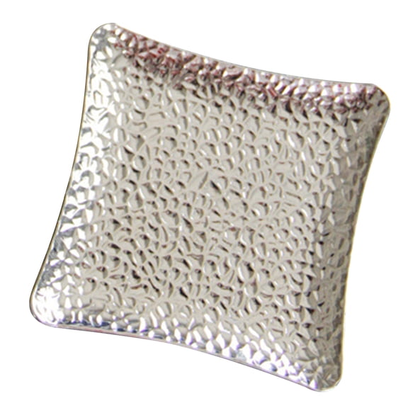 GETAJGHSD 1Set Coasters for Kitchen Accessories Heat Resistant and Anti Square Metal Silver 7.6x7.6x0.3in