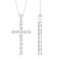 thumbnail image 3 of Rosec Jewels Lab Grown Diamond Cross Necklace with Chain (EF-VS Grade) - Real Cross Faith Necklace - Ready to Gift for Christmas, 10K White Gold, 3 of 6