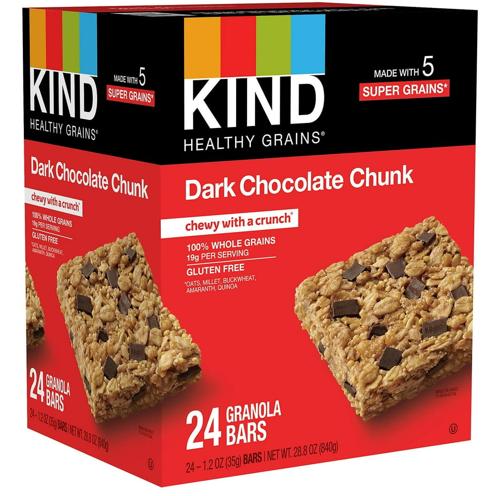 Kind Healthy Grains Bars Dark Chocolate Chunk 24 Count