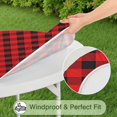 thumbnail image 5 of Red Black Checkerboard Checkered Pattern Round Fitted Tablecloth with Elastic Edge,Dining Table Cover Waterproof,Outdoor Round Tablecloth for Camping,Dining,Indoor and Outdoor, 5 of 7