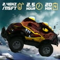 thumbnail image 3 of PayUSD Remote Control Car, RC Cars Toys for Kids Lighted Monster Truck Dinosaur Toy RC Cars 4-12 Year Old Boys Birthday Gift for Christmas 8km/h 27Mhz 1:20 Brown, 3 of 8