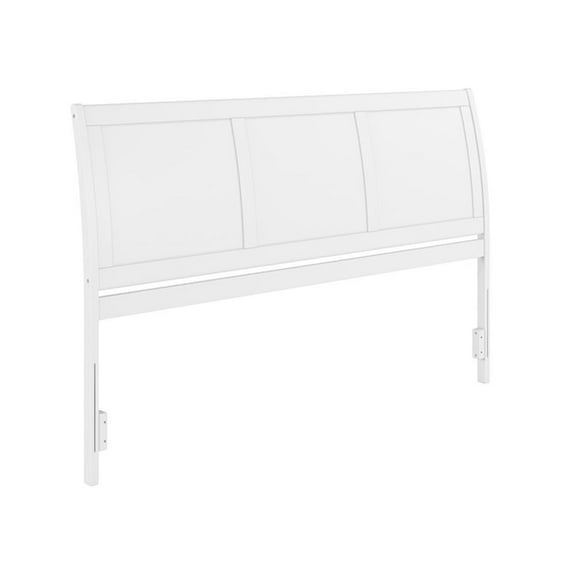 Pemberly Row Portland King Sleigh Wood Headboard in White