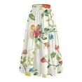 thumbnail image 3 of BDPORKAS Midi Skirts for Women Swing Flowy Cute Floral Printed A-Line Casual Elastic Waist Casual Loose Ruffle Fashion Midi Skirts, 3 of 5