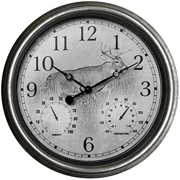 15" Indoor/Outdoor Galvanized Clock-Buck, 850-0072