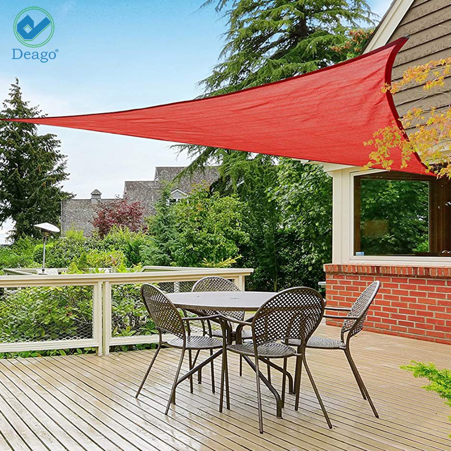 Waterproof Sun Shade Sail Canopy Perfect for Outdoor Patio Garden 95% UV Protection Square Red 10 ft x 10ft
