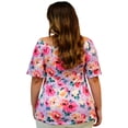 thumbnail image 3 of Blusa escote ajustable Roman Fashion, talla extra 1711 (Lila floreado) lila 36 Roman Fashion Blusa extra 1711, 3 of 6