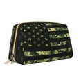 thumbnail image 2 of Naloa American Flag Camo Leather Makeup Bag for Purse Travel, Portable Small Cosmetic Organizer for Women and Girls, Make up Bag with Zipper, 2 of 8