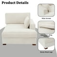 thumbnail image 4 of UIXE Chaise Lounge Indoor Upholstered Corduroy Sofa with Left Armrest for Living Room Bedroom, Beige, 4 of 7