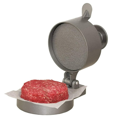 

KZLO Burger Press Stainless Steel Adjustable Patty Maker Mold Makes 4 1/2 In Diameter Patties 1/4lb to 3/4lb