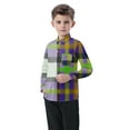 thumbnail image 5 of Cethrio Boys Plaid Shirts, Fall Long Sleeve Casual Collared Button Down Shirts Purple Size 8, 5 of 5