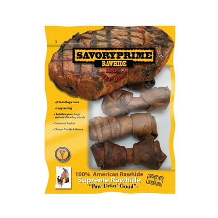 UPC: 0810359009049 | Savory Prime 4-5” Knotted Bone Beef 4/pk