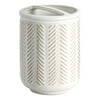 Better Homes & Gardens Reactive Glazed Textured Ceramic Toothbrush Holder in Creamy White
