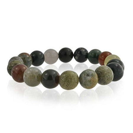 - Multi Color Simulated Fancy Jasper Bead Stretch Bracelet