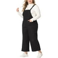 thumbnail image 4 of Agnes Orinda Women's Plus Size Overalls Pants Denim Bib Casual Stretch Adjustable Suspenders Jumpsuit 1X Black, 4 of 6