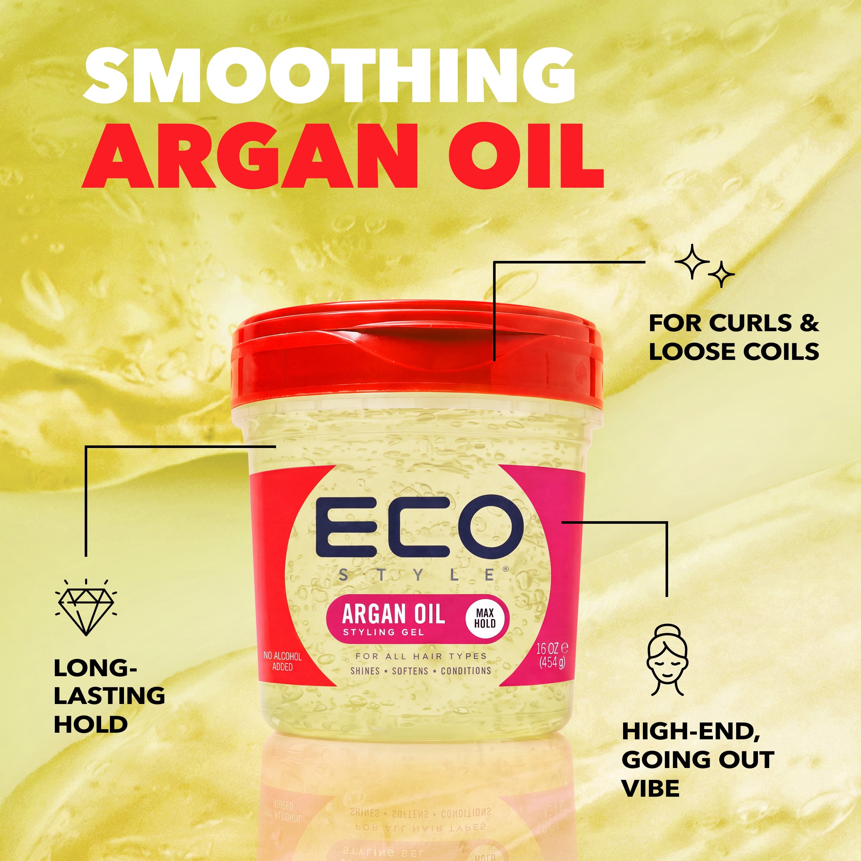 (2 pack) Eco Style Argan Oil Styling Gel, 16 oz