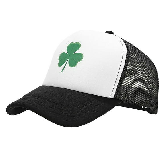 Ploknplq St Patricks Day Hat,trucker Hat,baseball Cap,men Breathable Mesh Summer Hat Newsboy Beret Cap Cabbie Flat Cap,irish Hat,st Patricks Day Accessories Black a