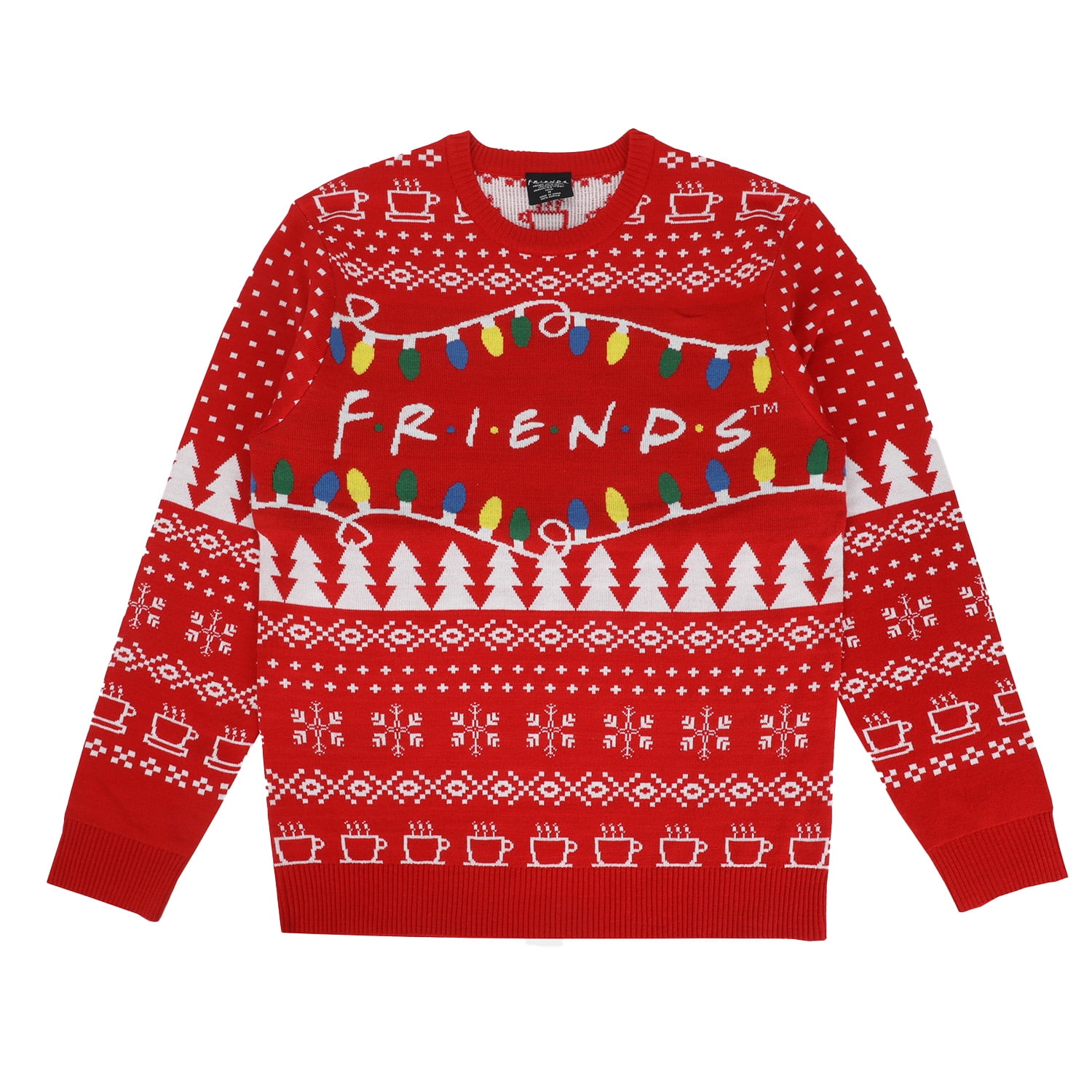 Friends String Lights Red Ugly Christmas Sweater
