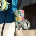 thumbnail image 3 of 20 Oz Pioneer Flower Coffee Tumbler Double Wall Insulated Stainless Steel Water Bottle | Metal Reusable Thermoses Flask with Cup Cap | Leak & Sweat Proof with Anti-Dust Lid, 3 of 7