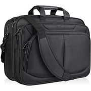 KROSER Laptop Bag For 17" Laptop Briefcase Water-Repellent Expandable Computer Bag Business Messenger Bag Shoulder Bag for School/Travel/Women/Men-Black