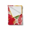 thumbnail image 2 of Flower Soft Flannel Fleece Throw Blanket, Watercolor Styled Effect Floral Theme Flowers and Leaves Pattern Art, Cozy Plush for Indoor and Outdoor Use, 50" x 70", Red and Orange, by Ambesonne, 2 of 6