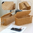thumbnail image 3 of kkiuop Hand-Woven Charging Station Storage Box Cable Management Basket For USB Accessories Data Cables Cables Office Organizer, 3 of 7
