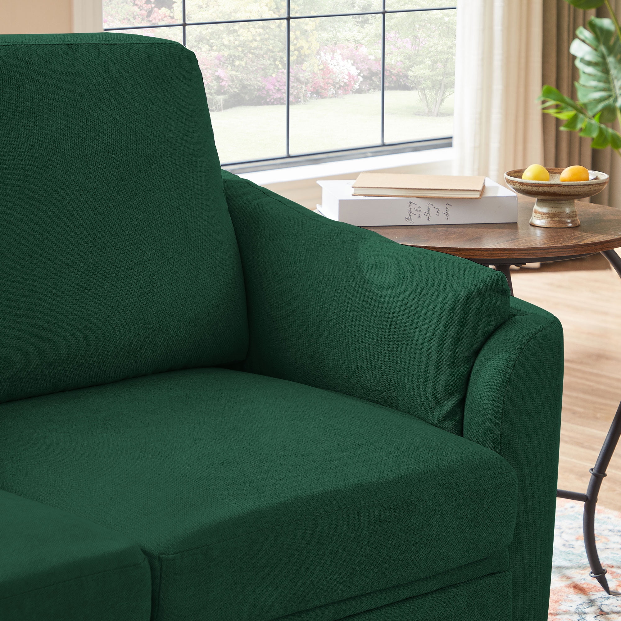 Soscana Small Sofa Couch Loveseat, 2 Seater Sofa for Living Room Apartment Bedroom Studio Office Small Space,Green,2pcs