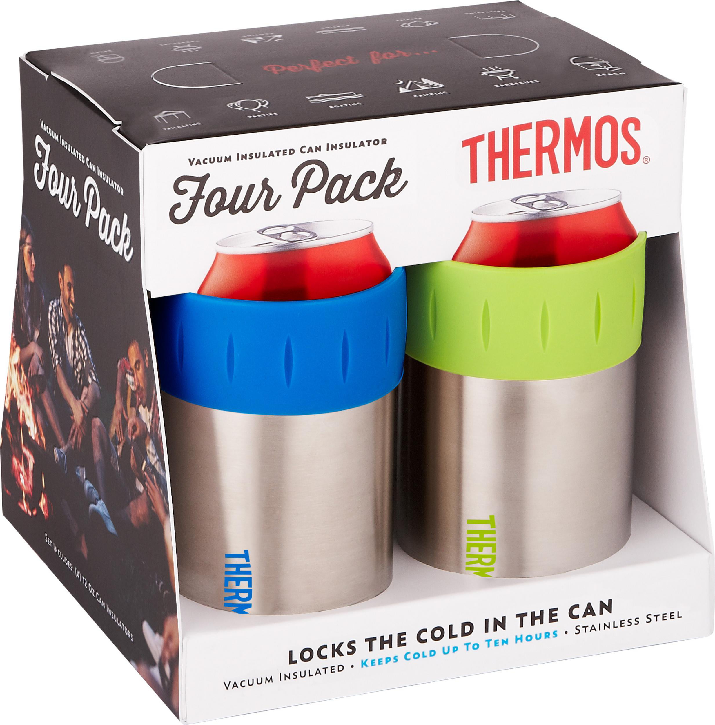Thermos 2700ARP4 12-Ounce Stainless Steel Beverage Can Insulators, 4 pk 