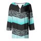 thumbnail image 5 of Blusas de Manga Corta para las Mujeres Impresas 3/4 Manga Cuello Redondo Blusa Casual, Ligero Diario Superior, 5 of 5
