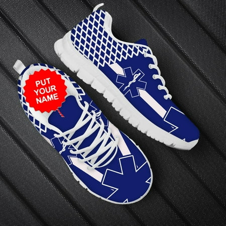 

Paramedic EMT EMS Print Men Casual Nursing Shoes Male Lace Up Flat Shoes Customize Name/Logo Mesh Nurse Sneakers