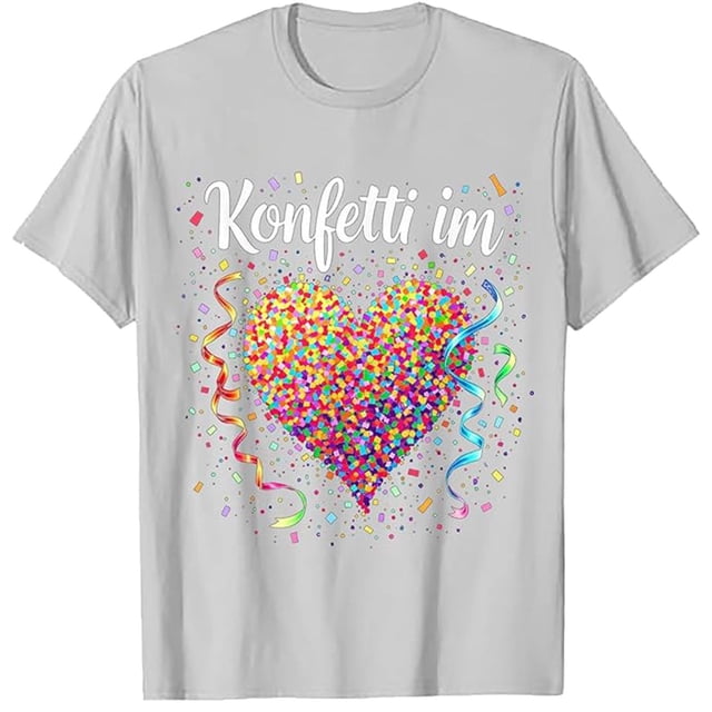 Tops de Manga Corta Roja para las Mujeres Confetti Corazón Impresión V-Cuello Camiseta, Tops de Manga Corta de la Mujer Casual para la Fiesta Y el Uso Diario