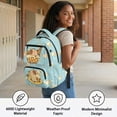 thumbnail image 6 of Yuyamidu Capybara Ice Cream Backpack for Girls 6-8 Cute Aesthetic 17 Inch Lightweight Large Capacity Bookbag with Padded Shoulder Straps for Elementary 1st-3rd Grade Back to School Gifts, 6 of 8
