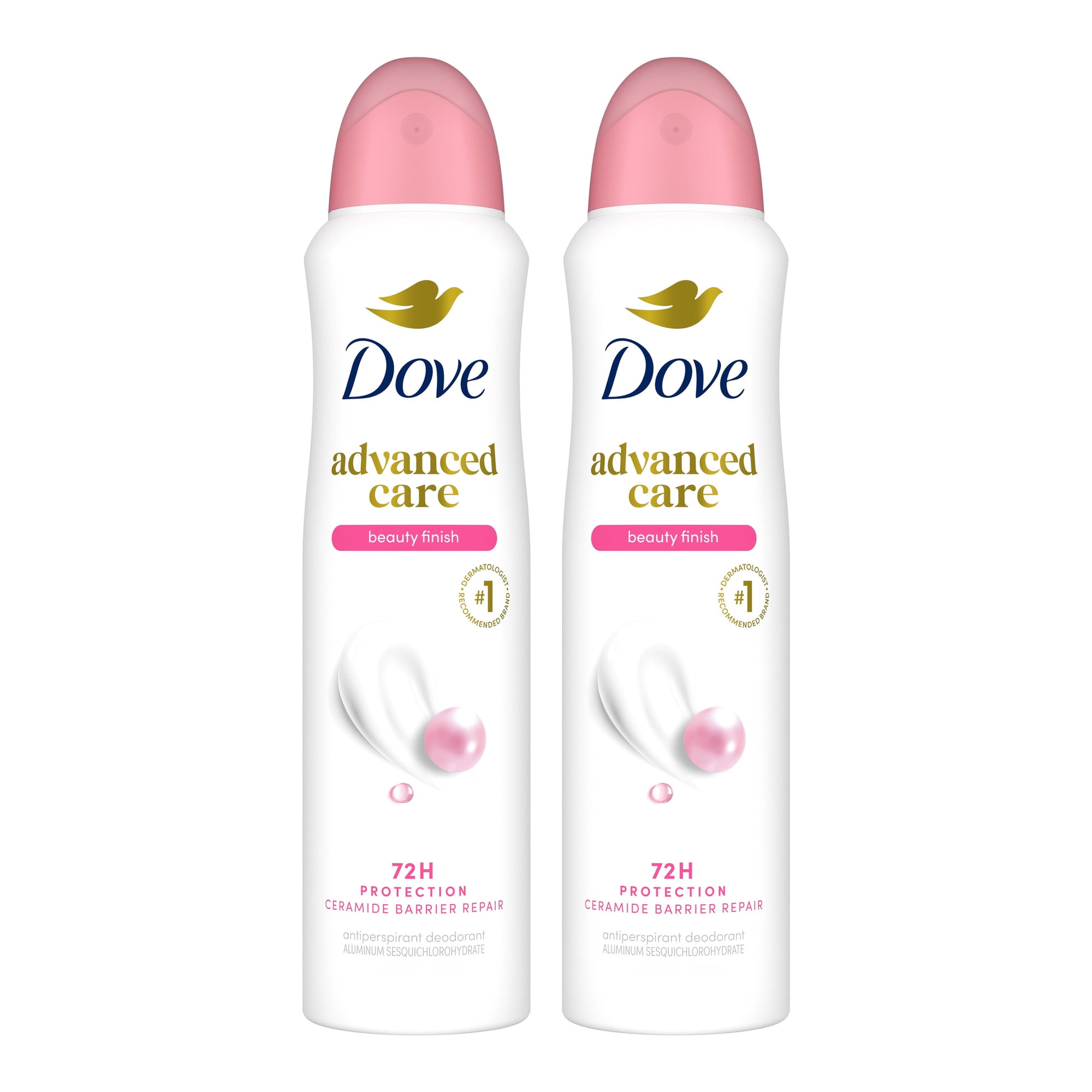 Dove Advanced Care Antiperspirant Deodorant Spray For Women Beauty Finish 72-Hour Sweat And Odor Protection ,3.8 oz Twin Pack