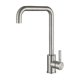 thumbnail image 1 of Grifo de cocina de un solo nivel de acero inoxidable con arco alto, 7 formas, color negro mate, para agua caliente y fría, 1 of 5