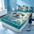 thumbnail image 3 of Erosebridal Sea Dog Zipper Queen Comforter Set with Fitted Sheet and 2 Pillowcases, Marine Animal Zipper Bedding Set, Reversible, 3 of 7