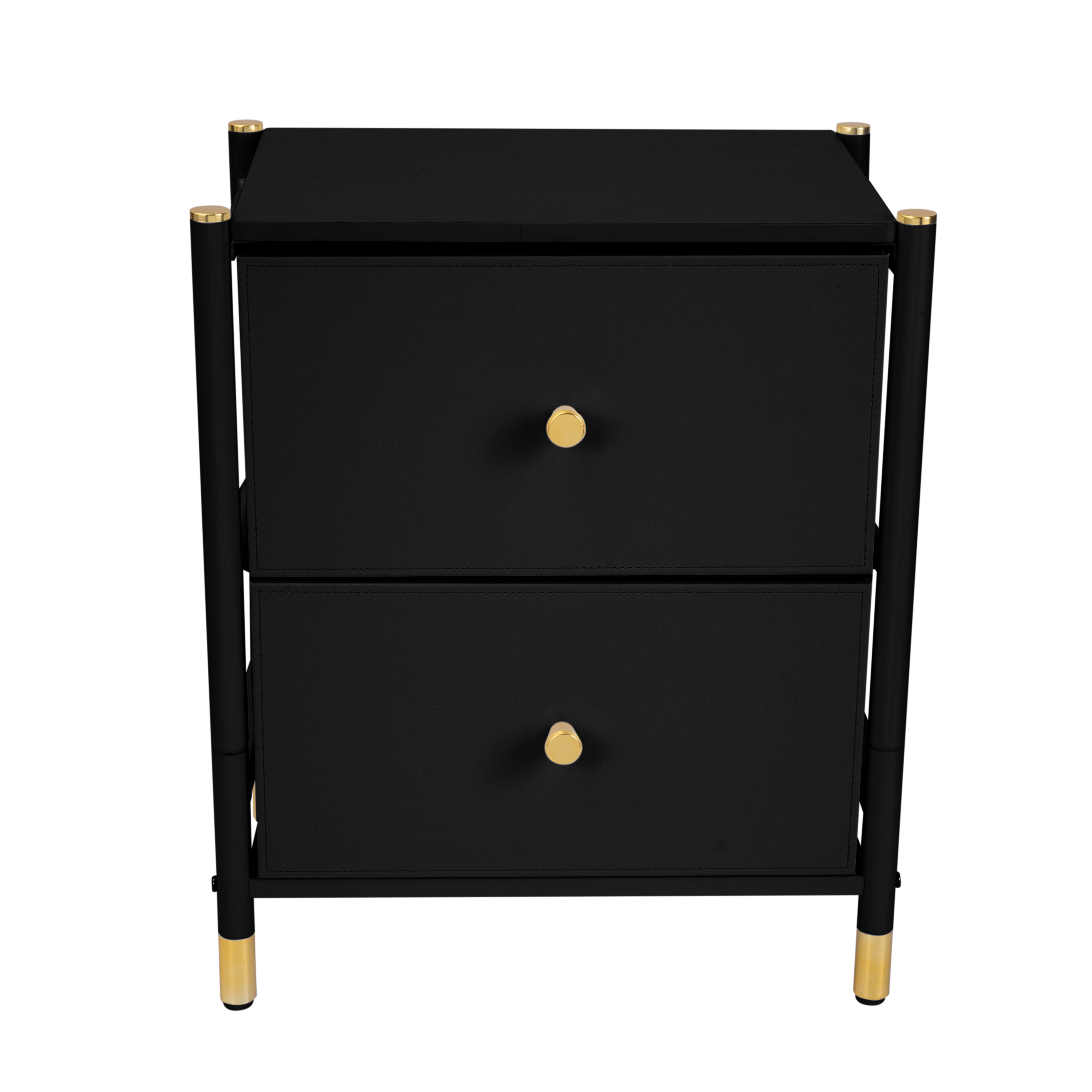 Simplify 2 Drawer Luxury Nightstand in Black