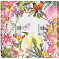 thumbnail image 1 of Metal Light Switch Plate Cover Tropical Floral Butterfly Garden Sketch FLW117, 1 of 13