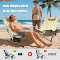 thumbnail image 3 of WTVIDAS Oversized Backpack Beach Chairs 2 Pack with 4 Position Lay Flat Portable Low Camping Chairs with Headrest&Side Pocket Folding Reclining Chairs for Beach Lawn Outdoor, 3 of 10