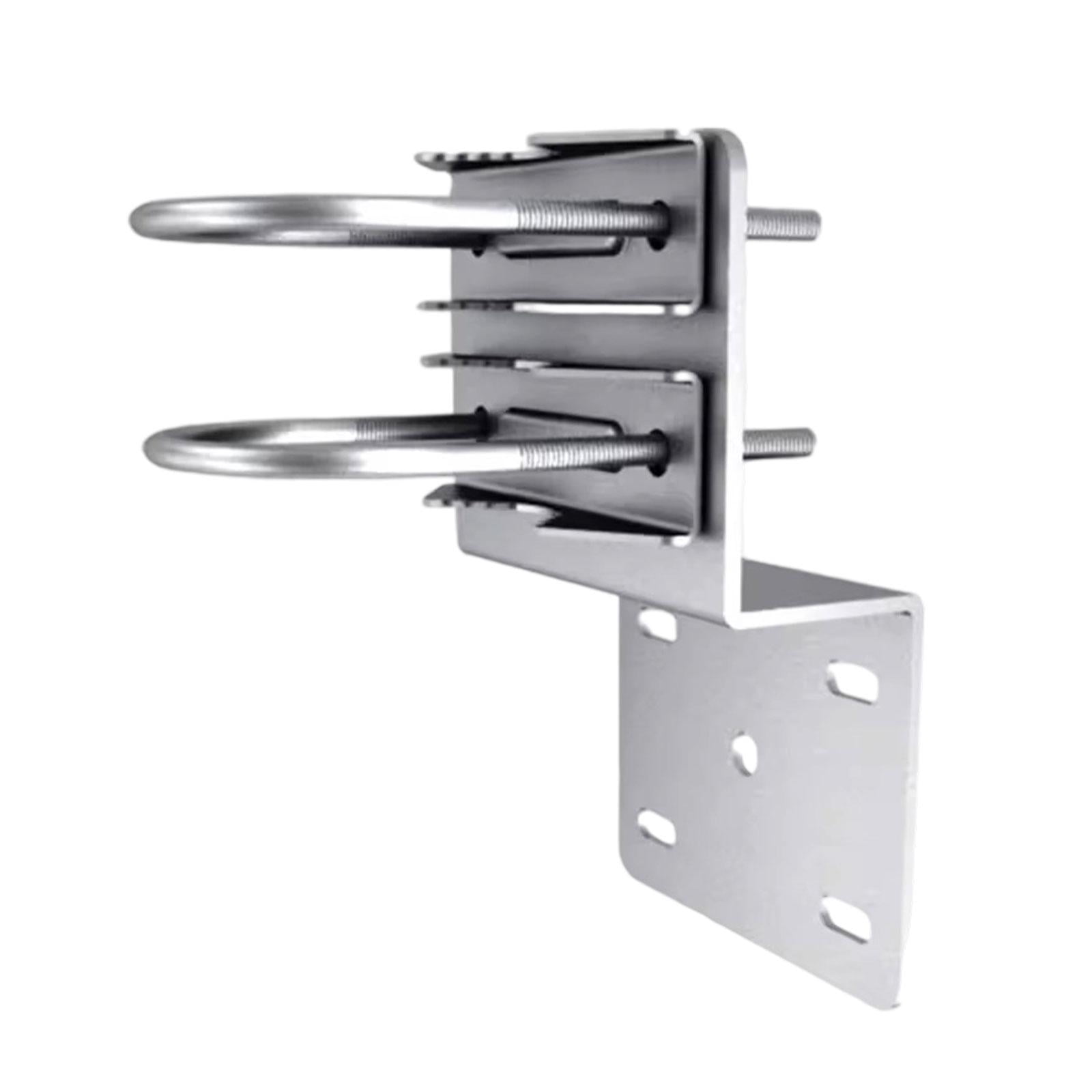 JWQFBC Pole Mount Bracket with Double U Bolts Iron Mounting V Jaw Heavy Duty Hardware