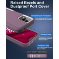 thumbnail image 4 of Revvl 6 Pro Case, Revvl 6X Pro Case, with Glass Screen Protector, Dust-Proof Port Cover, Full Body Rubber Protection Phone Case for T-Mobile Revvl 6/6x Pro 5G, Pink/Purple, 4 of 16