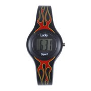 Lk Kids Water Resistant Lcdwatchredflame