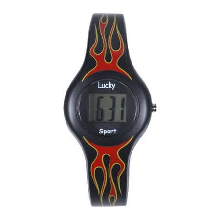 Lk Kids Water Resistant Lcdwatchredflame