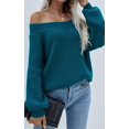 thumbnail image 2 of Pulls Femmes Robe Oversize Manches Longues Sexy hors Épaule Couleur Bloc Pull Pull Tops, 2 of 6