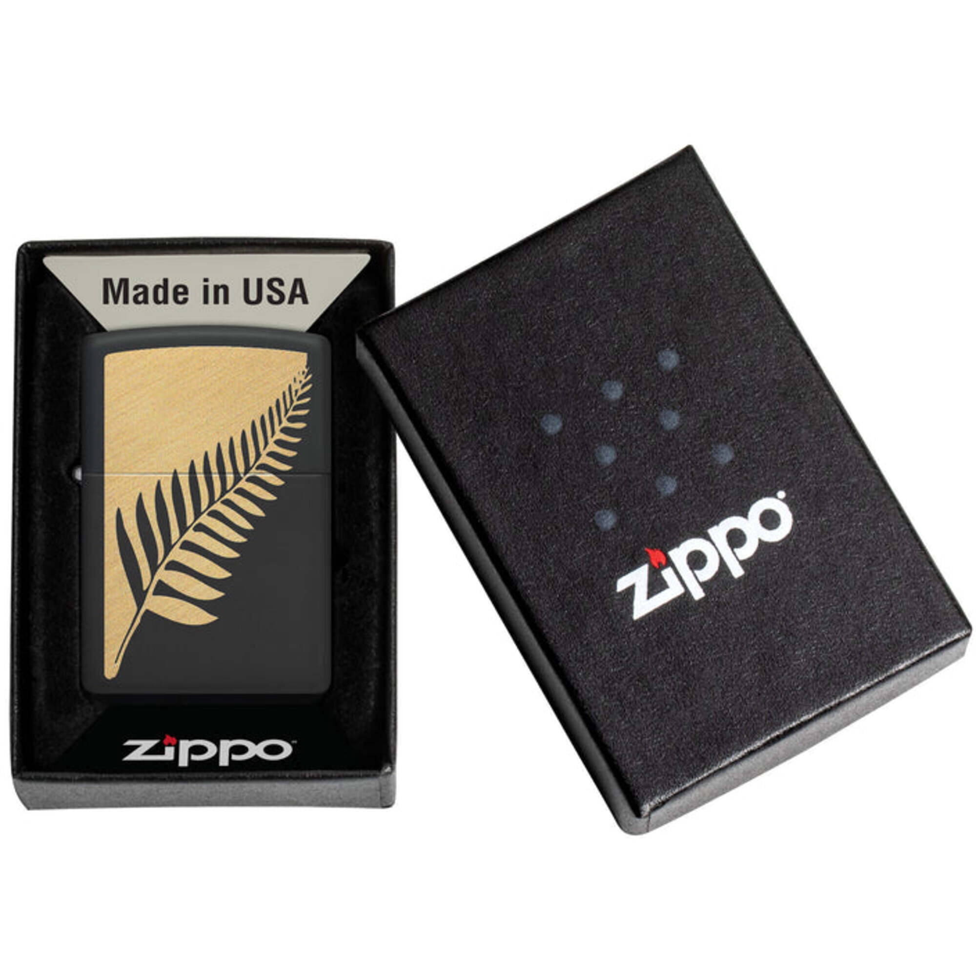 Zippo 46473 Zen Flora Design Matte Black Windproof Pocket Lighter